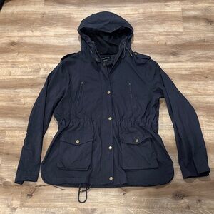 Stylish Navy Utility Jacket with Hood